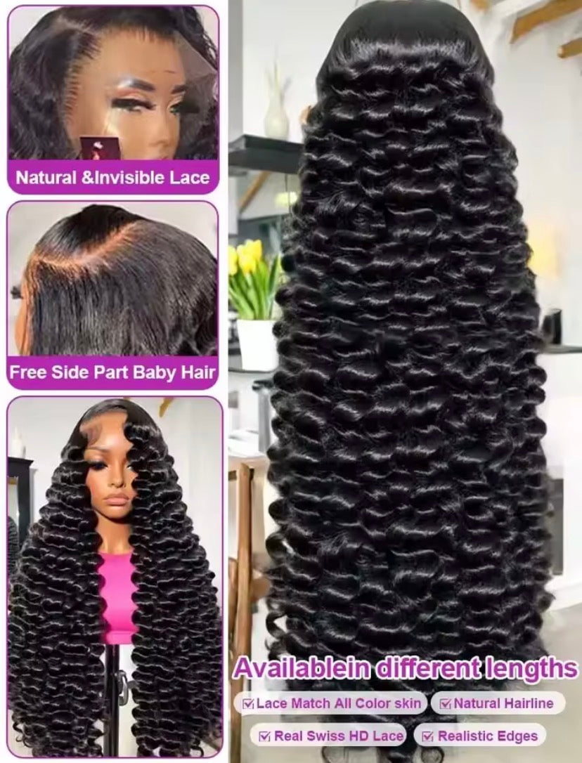 40 42 Inch Loose Deep Wave Frontal Wigs 250% 13x4 13x6 HD Lace Frontal Wigs For Women Remy Loose Deep Curly Human Hair Wigs
