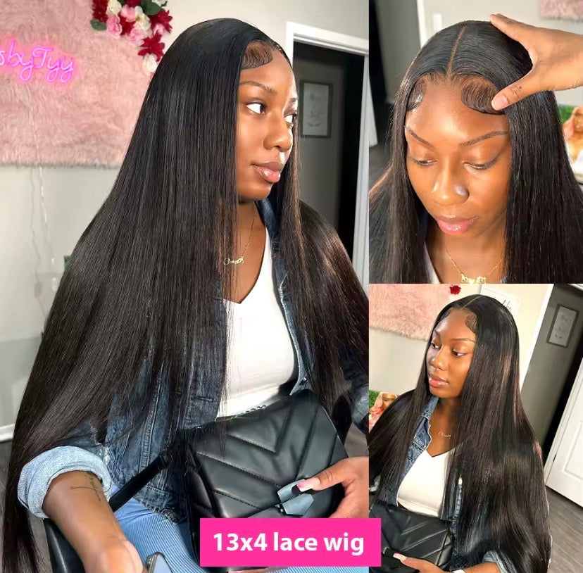 Bone Straight Human Hair Wigs 13X6 Hd Lace Frontal Wig 30 40 Inch Pre Plucked Brazilian 13X4 Lace Front Black Wigs For Women