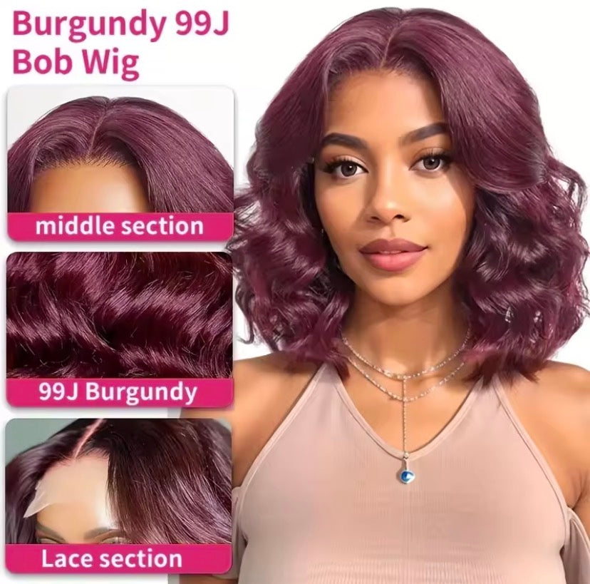 99j Burgundy Lace Front Wigs Human Hair Red Burgundy Wig 220% Density 13x6 Body Wave Lace Front Wigs Human Hair for Women