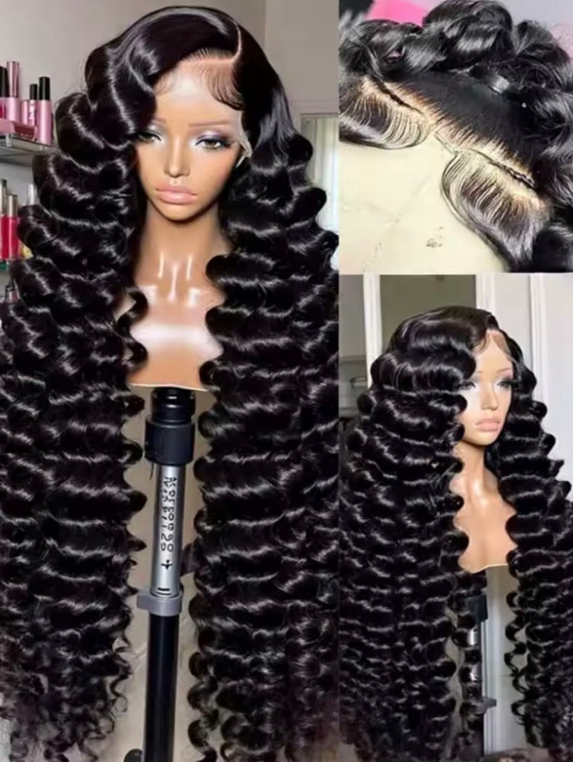 40 42 Inch Loose Deep Wave Frontal Wigs 250% 13x4 13x6 HD Lace Frontal Wigs For Women Remy Loose Deep Curly Human Hair Wigs
