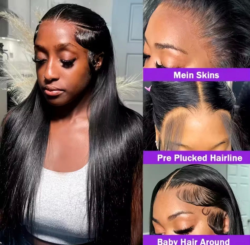 Bone Straight Human Hair Wigs 13X6 Hd Lace Frontal Wig 30 40 Inch Pre Plucked Brazilian 13X4 Lace Front Black Wigs For Women