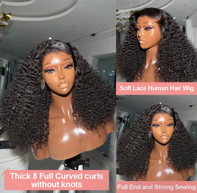 13x6 Short Curly Bob Deep Water Wave Lace Frontal Wigs 7x5 Glueless Wig 100% Human Hair Wig 250% Density 12 14 Inch For Women