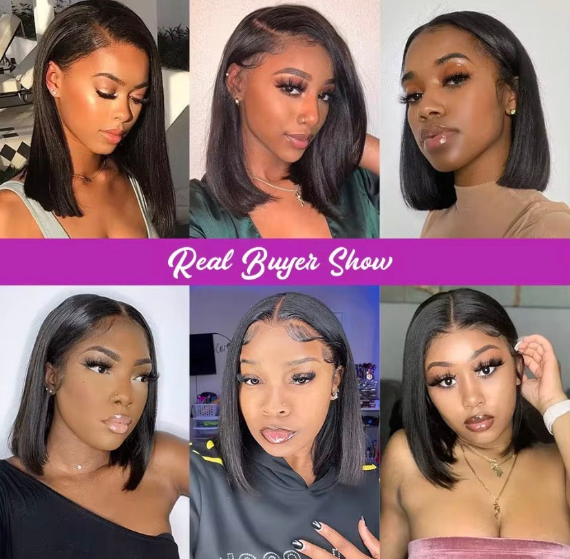 250% Density 13x4 13x6 HD Lace Front Human Hair Wigs For Women Brazilian Straight Short Bob Glueless Wigs 7x5 Lace Frontal Wigs