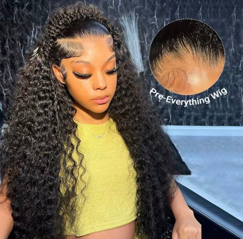 42Inch 250% Density Deep Wave 13x4 HD Transparent Lace Front Human Hair Wig - 13x6 Natural Color, Smooth & Silky Real Human Hair