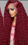 Burgundy 30Inch Deep Wave 99J Lace Front Wigs Human Hair Wigs 13x4 HD Lace Front Wigs Human Hair Pre Plucked Burgundy Wig