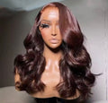 26 28 Chocolate Brown Body Wave Lace Front Wig Transparent 13x4 HD Lace Frontal Wigs Preplucked Colored Human Hair Wigs