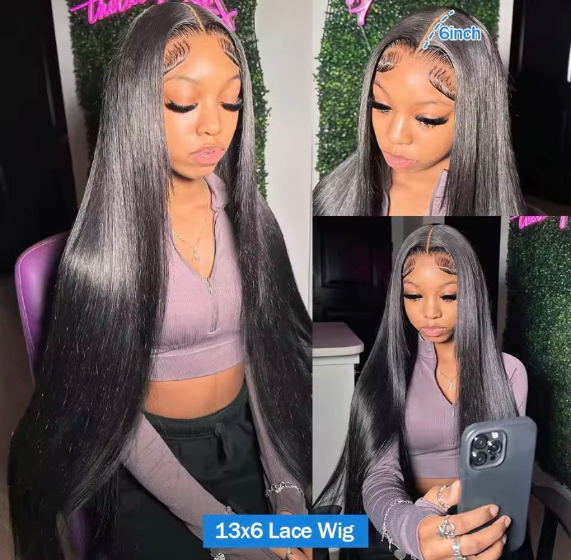 Bone Straight Human Hair Wigs 13X6 Hd Lace Frontal Wig 30 40 Inch Pre Plucked Brazilian 13X4 Lace Front Black Wigs For Women