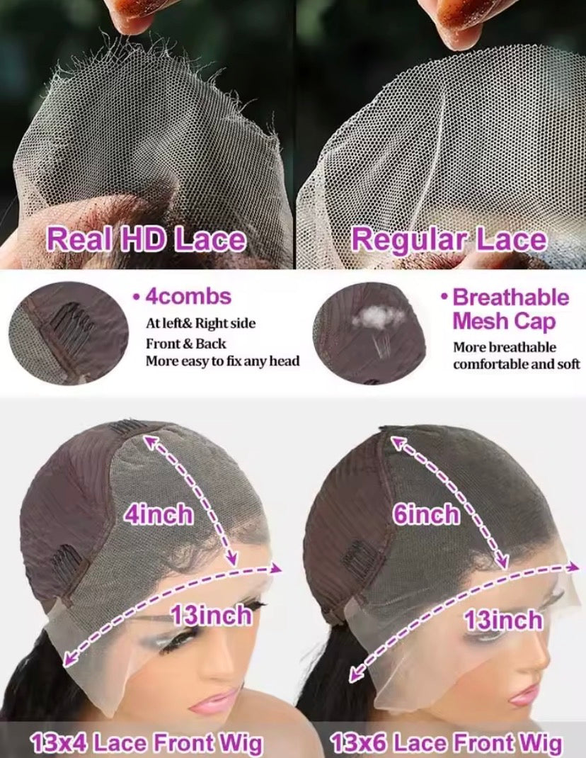 40 42 Inch Loose Deep Wave Frontal Wigs 250% 13x4 13x6 HD Lace Frontal Wigs For Women Remy Loose Deep Curly Human Hair Wigs