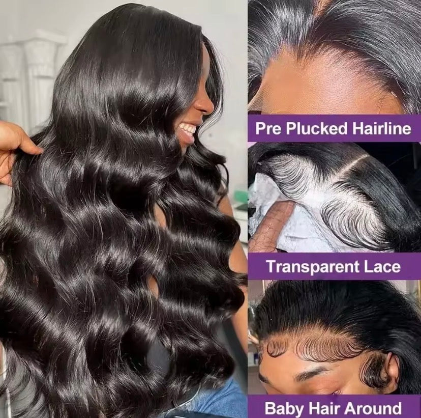 13x6 Lace Front Wigs Human Hair 250 Density Hd Body Wave Lace Frontal Human Hair Wigs For Women Glueless Pre Plucked Black Wig