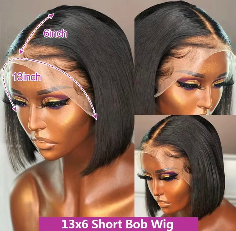 250% Density 13x4 13x6 HD Lace Front Human Hair Wigs For Women Brazilian Straight Short Bob Glueless Wigs 7x5 Lace Frontal Wigs