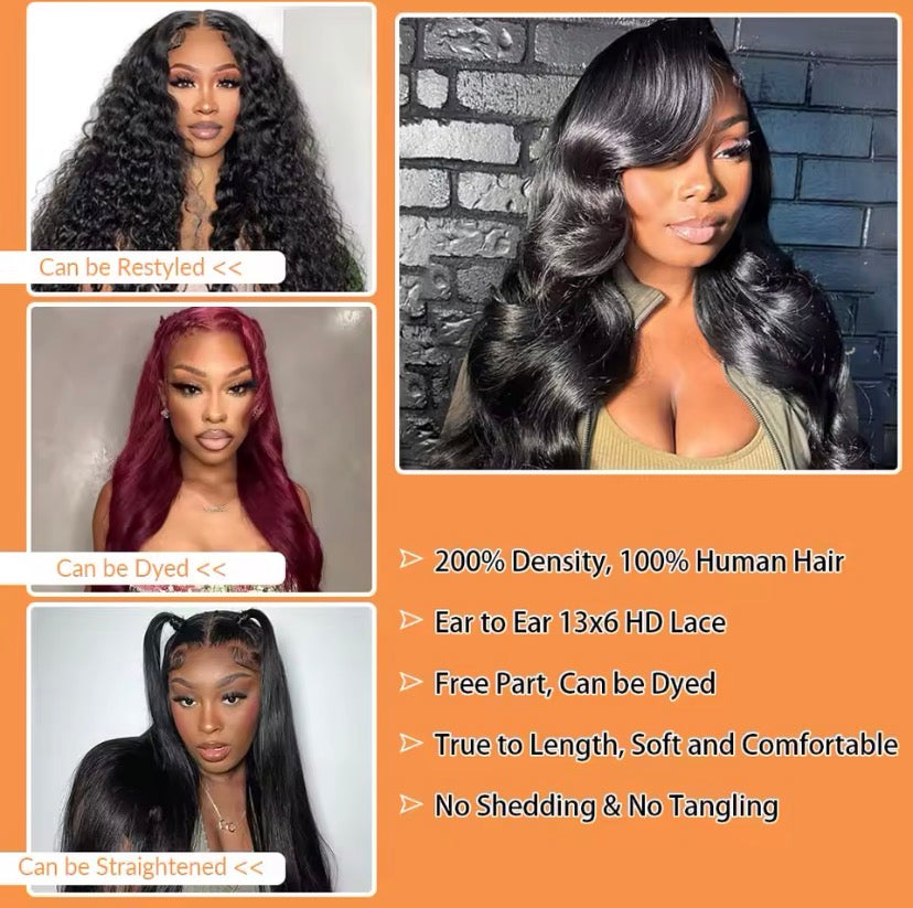 30 Inch Body Wave Lace Front Wigs Human Hair 13x6 Hd Lace Front Wigs Human Hair Pre Plucked 200 Density Natural Color Hair