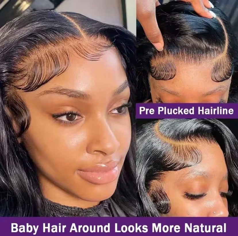 13x6 Lace Front Wigs Human Hair 250 Density Hd Body Wave Lace Frontal Human Hair Wigs For Women Glueless Pre Plucked Black Wig