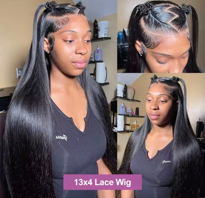 Bone Straight Human Hair Wigs 13X6 Hd Lace Frontal Wig 30 40 Inch Pre Plucked Brazilian 13X4 Lace Front Black Wigs For Women